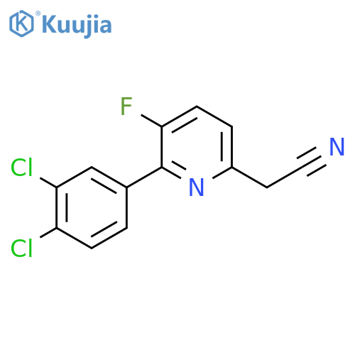 2-(3,4-Dichlorophenyl)-3-fluoropyridine-6-acetonitrile structure