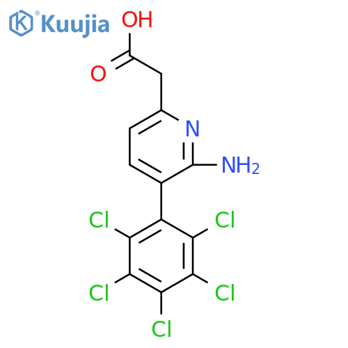 2-Amino-3-(perchlorophenyl)pyridine-6-acetic acid structure