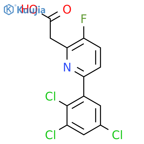3-Fluoro-6-(2,3,5-trichlorophenyl)pyridine-2-acetic acid structure