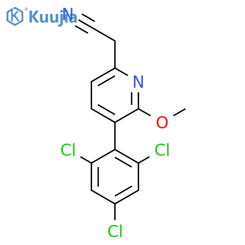 2-Methoxy-3-(2,4,6-trichlorophenyl)pyridine-6-acetonitrile structure