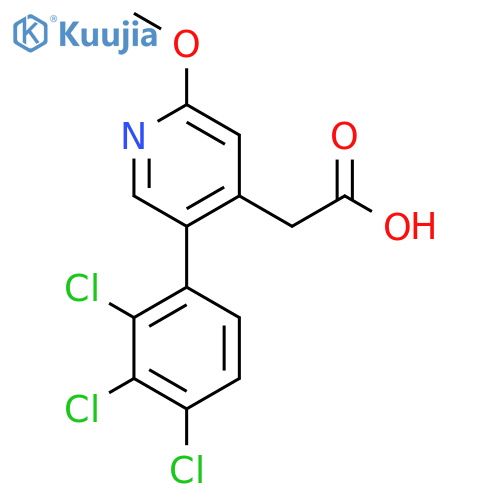 2-Methoxy-5-(2,3,4-trichlorophenyl)pyridine-4-acetic acid structure