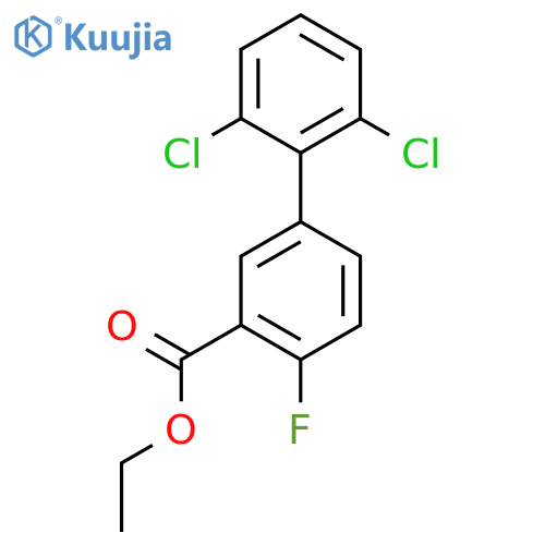 2',6'-Dichloro-4-fluoro-biphenyl-3-carboxylic acid ethyl ester structure