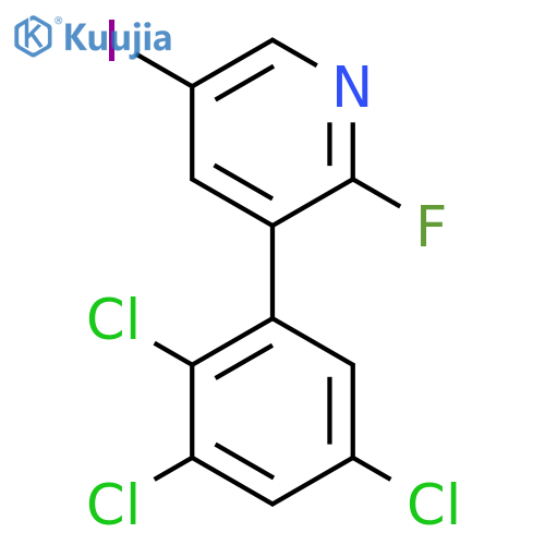 2-Fluoro-5-iodo-3-(2,3,5-trichlorophenyl)pyridine structure