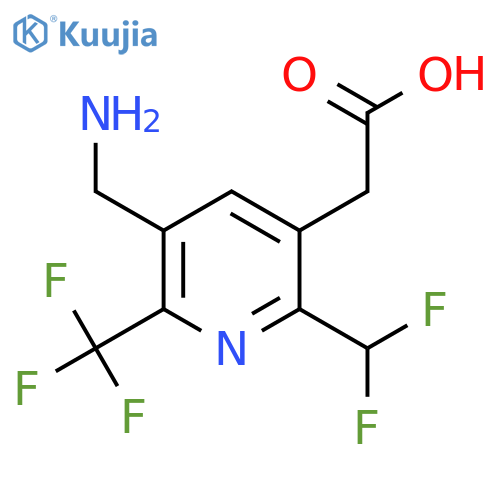 3-(Aminomethyl)-6-(difluoromethyl)-2-(trifluoromethyl)pyridine-5-acetic acid structure