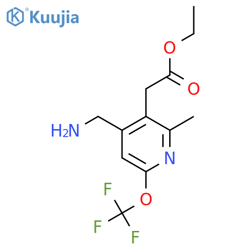 Ethyl 4-(aminomethyl)-2-methyl-6-(trifluoromethoxy)pyridine-3-acetate structure