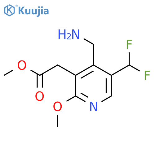 Methyl 4-(aminomethyl)-5-(difluoromethyl)-2-methoxypyridine-3-acetate structure