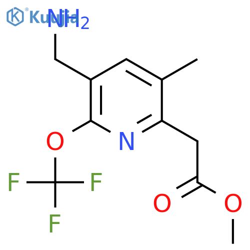 Methyl 3-(aminomethyl)-5-methyl-2-(trifluoromethoxy)pyridine-6-acetate structure