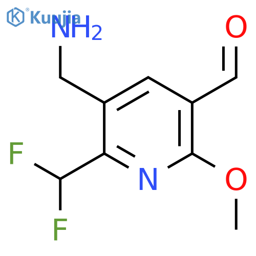 3-(Aminomethyl)-2-(difluoromethyl)-6-methoxypyridine-5-carboxaldehyde structure