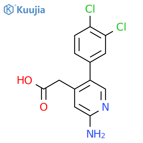 2-Amino-5-(3,4-dichlorophenyl)pyridine-4-acetic acid structure
