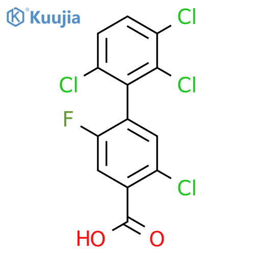 2-Fluoro-5,2',3',6'-tetrachlorobiphenyl-4-carboxylic acid structure