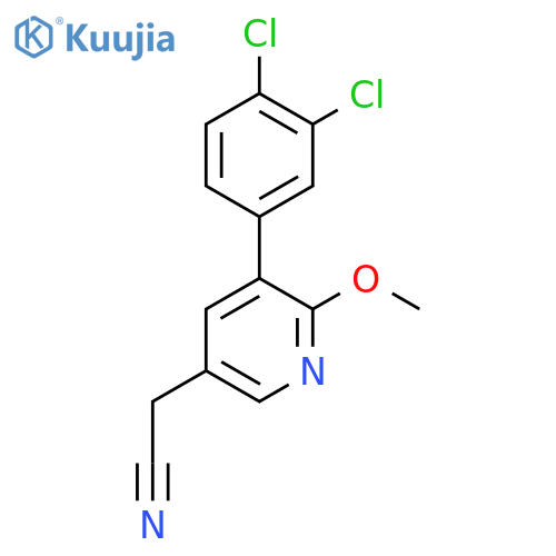 3-(3,4-Dichlorophenyl)-2-methoxypyridine-5-acetonitrile structure