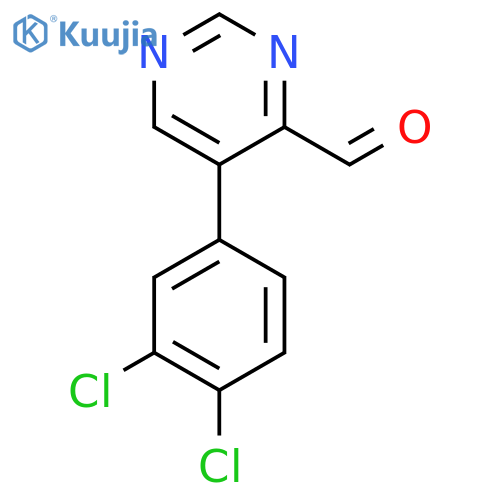 5-(3,4-Dichlorophenyl)pyrimidine-4-carboxaldehyde structure