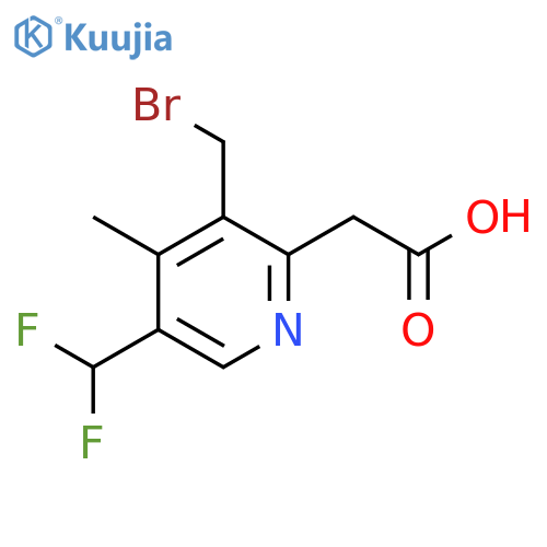 3-(Bromomethyl)-5-(difluoromethyl)-4-methylpyridine-2-acetic acid structure