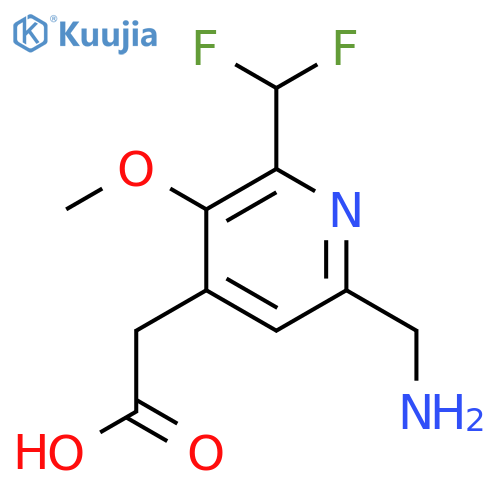 6-(Aminomethyl)-2-(difluoromethyl)-3-methoxypyridine-4-acetic acid structure