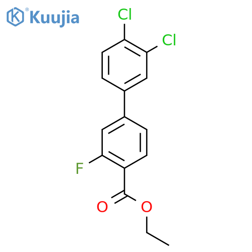 3',4'-Dichloro-3-fluoro-biphenyl-4-carboxylic acid ethyl ester structure
