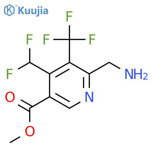 Methyl 2-(aminomethyl)-4-(difluoromethyl)-3-(trifluoromethyl)pyridine-5-carboxylate structure