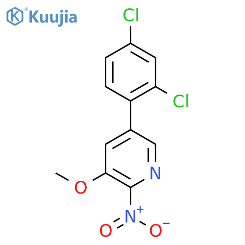 5-(2,4-Dichlorophenyl)-3-methoxy-2-nitropyridine structure