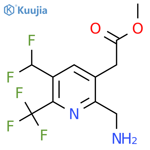 Methyl 2-(aminomethyl)-5-(difluoromethyl)-6-(trifluoromethyl)pyridine-3-acetate structure