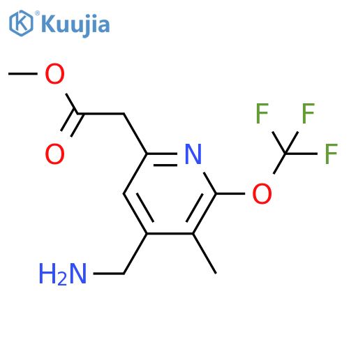 Methyl 4-(aminomethyl)-3-methyl-2-(trifluoromethoxy)pyridine-6-acetate structure