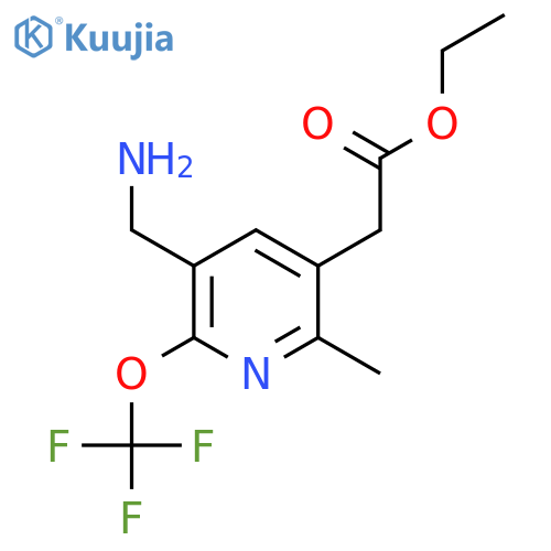 Ethyl 3-(aminomethyl)-6-methyl-2-(trifluoromethoxy)pyridine-5-acetate structure