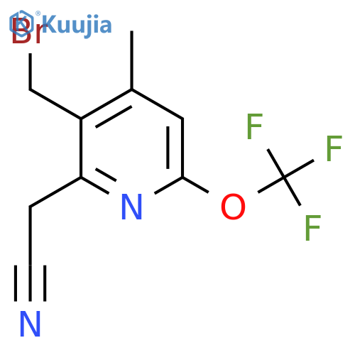 3-(Bromomethyl)-4-methyl-6-(trifluoromethoxy)pyridine-2-acetonitrile structure