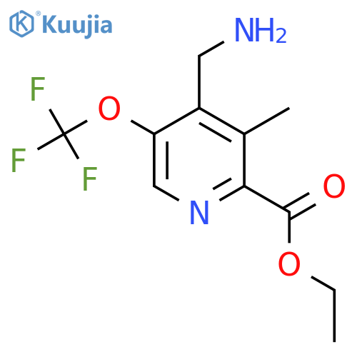 Ethyl 4-(aminomethyl)-3-methyl-5-(trifluoromethoxy)pyridine-2-carboxylate structure
