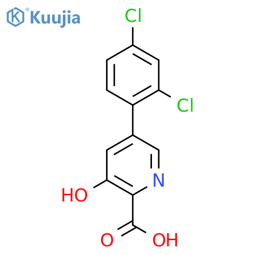 5-(2,4-Dichlorophenyl)-3-hydroxypicolinic acid structure