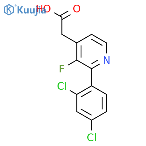 2-(2,4-Dichlorophenyl)-3-fluoropyridine-4-acetic acid structure