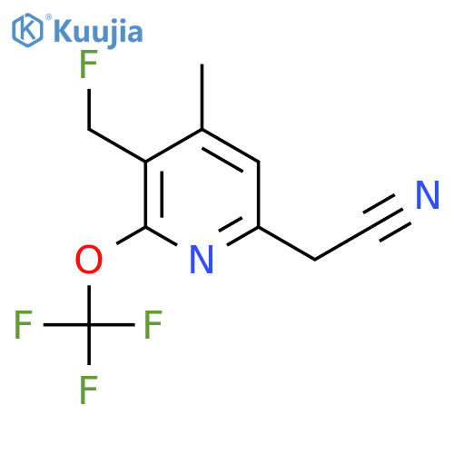 3-(Fluoromethyl)-4-methyl-2-(trifluoromethoxy)pyridine-6-acetonitrile structure