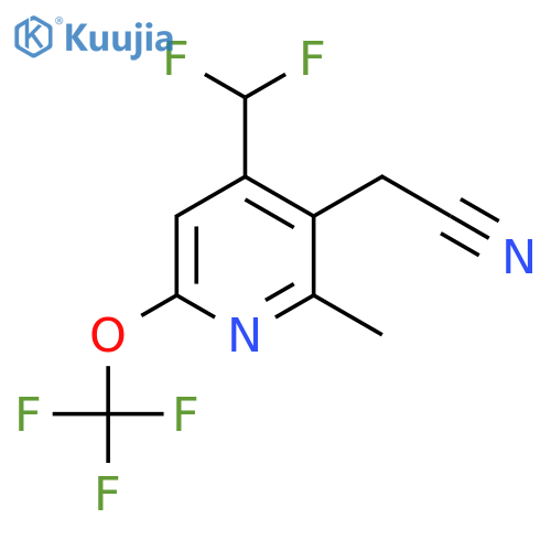 4-(Difluoromethyl)-2-methyl-6-(trifluoromethoxy)pyridine-3-acetonitrile structure