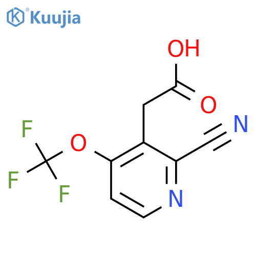2-Cyano-4-(trifluoromethoxy)pyridine-3-acetic acid structure