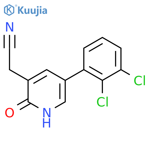 5-(2,3-Dichlorophenyl)-2-hydroxypyridine-3-acetonitrile structure