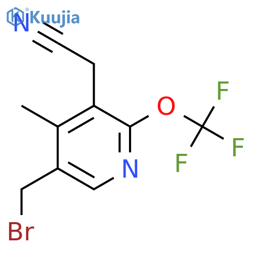 5-(Bromomethyl)-4-methyl-2-(trifluoromethoxy)pyridine-3-acetonitrile structure