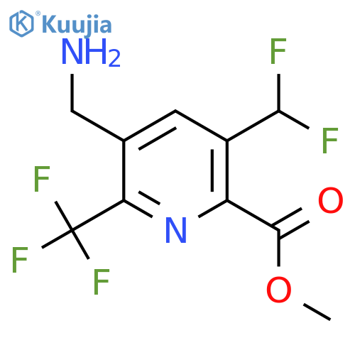 Methyl 3-(aminomethyl)-5-(difluoromethyl)-2-(trifluoromethyl)pyridine-6-carboxylate structure