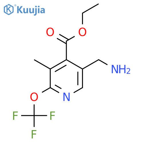 Ethyl 5-(aminomethyl)-3-methyl-2-(trifluoromethoxy)pyridine-4-carboxylate structure
