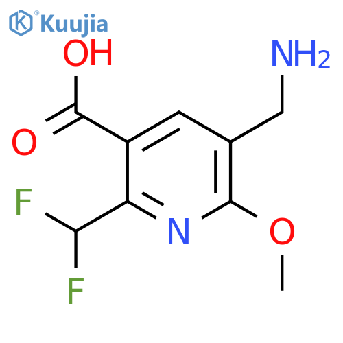 3-(Aminomethyl)-6-(difluoromethyl)-2-methoxypyridine-5-carboxylic acid structure