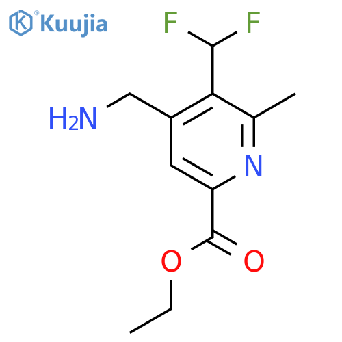 Ethyl 4-(aminomethyl)-3-(difluoromethyl)-2-methylpyridine-6-carboxylate structure