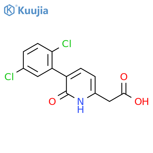 3-(2,5-Dichlorophenyl)-2-hydroxypyridine-6-acetic acid structure