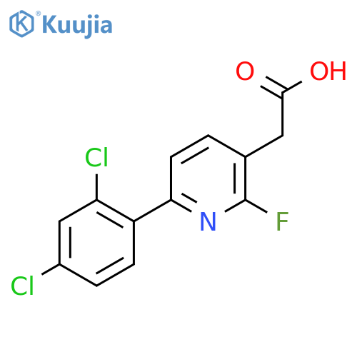 6-(2,4-Dichlorophenyl)-2-fluoropyridine-3-acetic acid structure