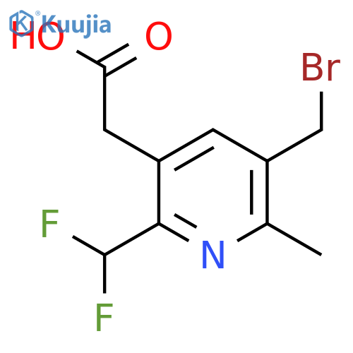 3-(Bromomethyl)-6-(difluoromethyl)-2-methylpyridine-5-acetic acid structure