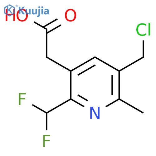 3-(Chloromethyl)-6-(difluoromethyl)-2-methylpyridine-5-acetic acid structure