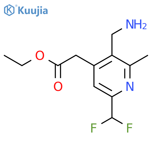 Ethyl 3-(aminomethyl)-6-(difluoromethyl)-2-methylpyridine-4-acetate structure