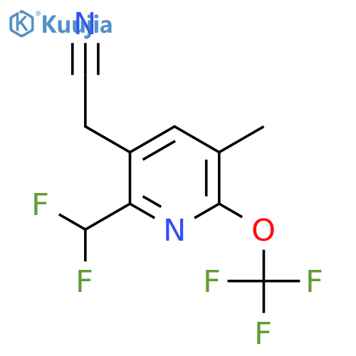 2-(Difluoromethyl)-5-methyl-6-(trifluoromethoxy)pyridine-3-acetonitrile structure