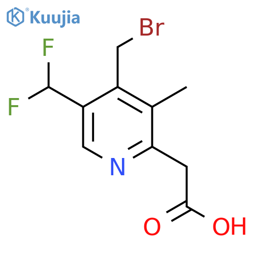 4-(Bromomethyl)-5-(difluoromethyl)-3-methylpyridine-2-acetic acid structure