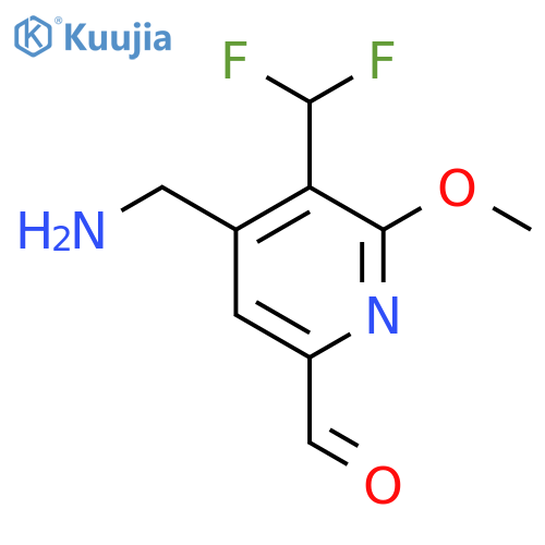 4-(Aminomethyl)-3-(difluoromethyl)-2-methoxypyridine-6-carboxaldehyde structure