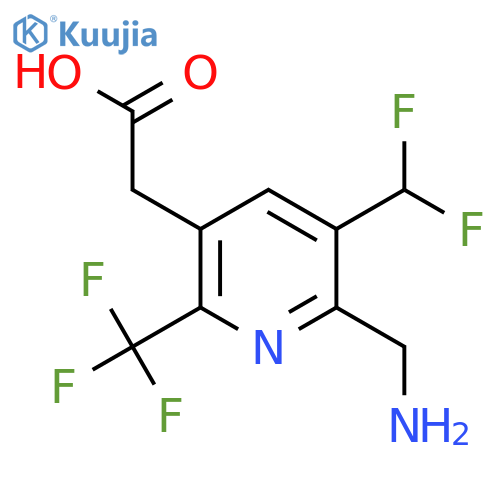 2-(Aminomethyl)-3-(difluoromethyl)-6-(trifluoromethyl)pyridine-5-acetic acid structure