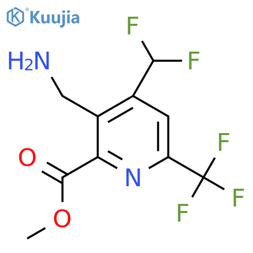Methyl 3-(aminomethyl)-4-(difluoromethyl)-6-(trifluoromethyl)pyridine-2-carboxylate structure