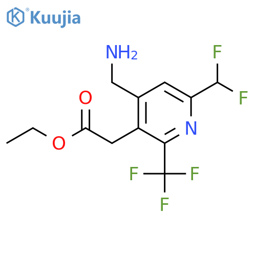 Ethyl 4-(aminomethyl)-6-(difluoromethyl)-2-(trifluoromethyl)pyridine-3-acetate structure