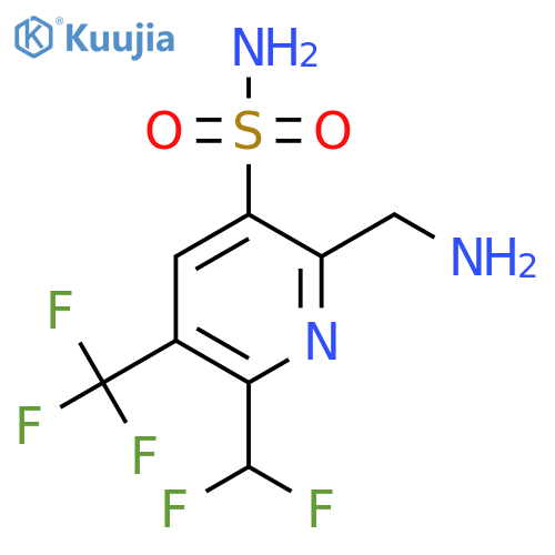 2-(Aminomethyl)-6-(difluoromethyl)-5-(trifluoromethyl)pyridine-3-sulfonamide structure