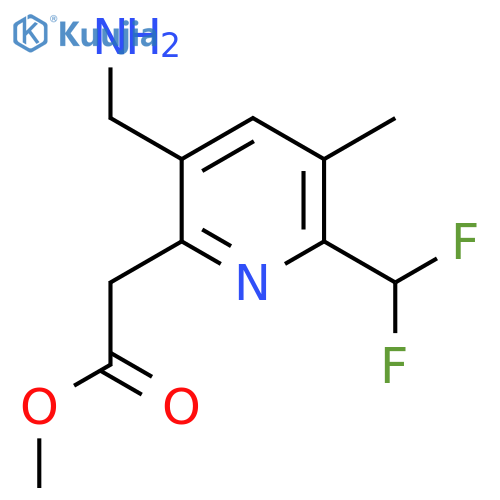 Methyl 5-(aminomethyl)-2-(difluoromethyl)-3-methylpyridine-6-acetate structure